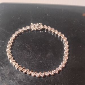 925 Stamped Sterling Silver Tennis Bracelet 7.5" Total Length